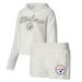 Women's Concepts Sport White Pittsburgh Steelers Fluffy Pullover Sweatshirt & Shorts Sleep Set