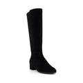 Dune London Womens Suede Block Heel Knee High Boots - 4 - Black, Black,Navy