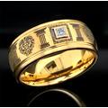 Cobalt Wedding Ring, Lion Head Mens Diamond Gemstone Womens Ring