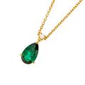 Women's White / Gold / Green Ori Large Gold Pendant Necklace Emerald & Diamond Juvetti
