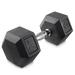 Rubber Coated Hex Dumbbell, Cast Iron Hand Weights, 25 lb to 50 Pound