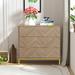 Bedroom Dresser 3-Drawer Wooden Chest of Drawers Herringbone Accent Chest Storage Nightstand 31.5"W X 29.35"H