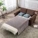 Linen Pull Out Sofa Bed Loveseat with Memory Foam Mattress