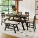 6-Pieces Counter Height Dining Table Sets with Storage Shelf, Wood Kitchen Table Sets with 4 Dining Chairs and Bench