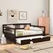 Multi-functional Design Full Size Daybed Wood Bed with Twin Size Trundle