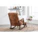 PU Leather Accent Arm Chair Lounge Chairs Rocking Chairs with Ottoman