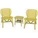 3 Pieces Bistro Set Outdoor Table with Open Shelf and Lounge Chairs