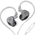 KZ DQ6 Array Type Three-Unit Dynamic in-Ear Headphone, HiFi Stereo Noise Isolating Sport IEM Wired Earphones/Earbuds/Headphones with Detachable Cable (with Mic, Grey)
