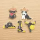 10pcs Enamel Cowboy Cat Dog Hat Boot Cow Charm for Jewelry Making