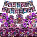 74pcs/lot Birthday Party Monster High Theme Decorations Tableware Cup Plate Napkin Tablecloth Latex