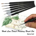 SeamiArt 6Pcs Fine Hook Line Pen Different Size 000 00 0 1 2 3 Paint Brush Artist Gouche Watercolor