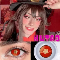 Bio-essenz 1 Paar Cosplay Farbe Kontaktlinsen für Augen Anime Zubehör Rot Len Anime Lense Hu tao