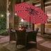 9' Solar Umbrella 32 LED Lighted Patio Umbrella Table Market Umbrella with Push Button Tilt/Crank Outdoor Umbrella