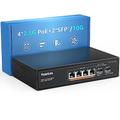 YuanLey 6 Port 2.5G PoE Switch Unmanaged, 4 x 2.5G Base-T PoE Ports, 2 x 10G SFP, IEEE802.3af/at, 78W, Compatible with 100/1000/2500Mbps, Metal Fanless, Desktop/Wall Mount 2.5Gbe Network Switch