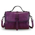 IVTG Genuine Leather Satchel Crossbody Bags for Women Handmade Vintage Top Handle Handbags Purse (Purple)