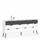 Indoor Furniture Group Oslo Double Dresser With 8 Drawers In White And Black Matt