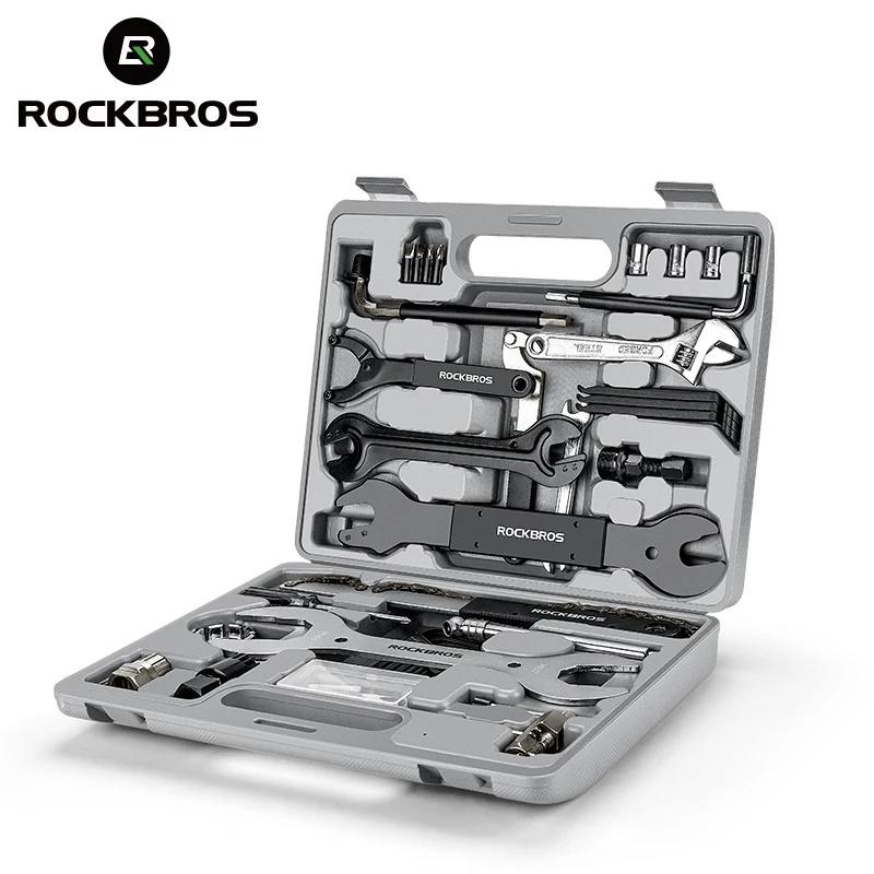 ROCKBROS – ensemble d'outils de vélo, boîte d'outils de cyclisme, vélo professionnel multifonction, outils de réparation de vélo, jeu de clés, outils de cyclisme