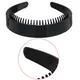 Bandeau uni de 2.5cm de large pour femmes et filles peigne à dents en plastique noir bricolage de