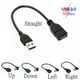 USB Extension Cable USB 3.0 Male To Female Right Angle 90 Degree USB Adapter UP/Down/Left/Right Cabo