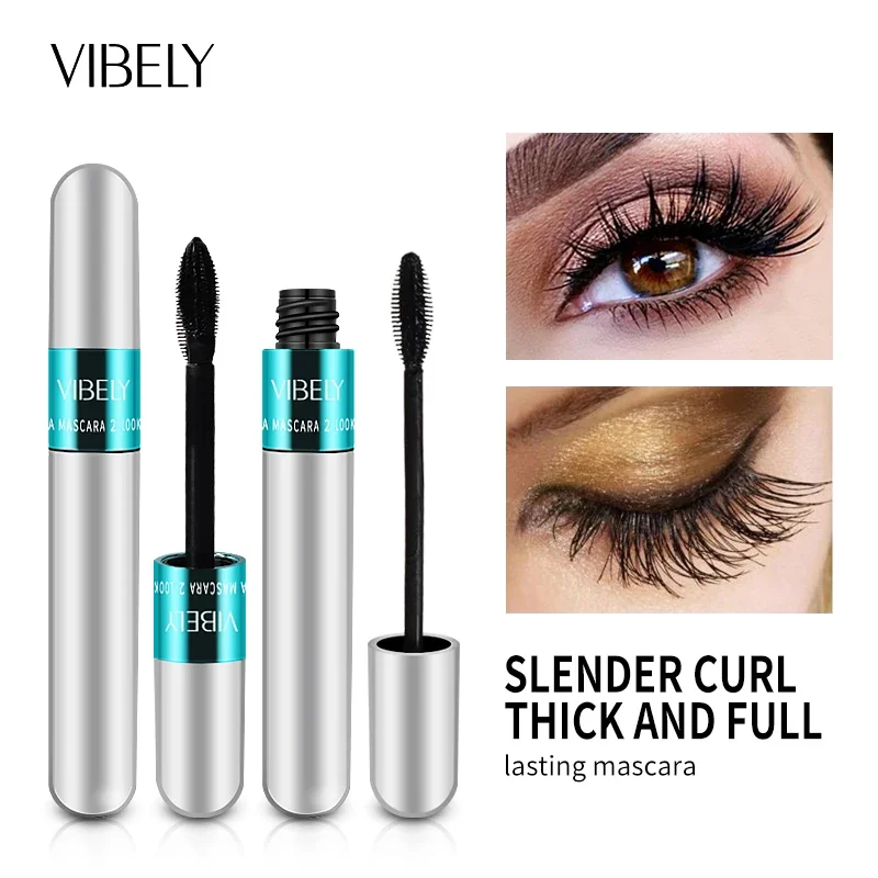 Neue 4D Seide Faser Lash Mascara Wasserdicht VIBELY 3d Mascara Für Wimpern Verlängerung Schwarz Dicke Verlängerung Wimpern Kosmetik Image