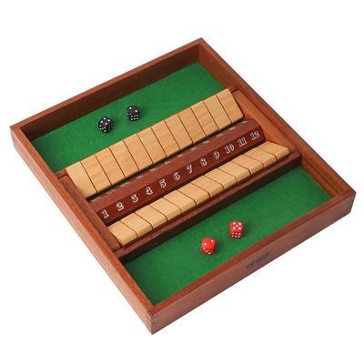GSE™ 2-Player Wooden 12 Number Shut The Box Dice Game Set for Family Game Night, Dice Table Games, Bar Games