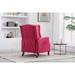 Wingback Chairs Lean Back Velvet Accent Chair Modern Tufted Cushions Sofa for Livingroom Lounge Chairs, Rose Red Linen