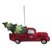 Red Pickup Truck Christmas Holiday Ornament Stitched Fabric Penny Lane - Red,Green