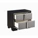 Black Storage Nightstand with 2-drawer