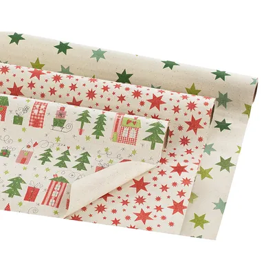 Geschenkpapier-Set Graspapier Weihnachten