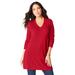 Plus Size Women's CashMORE Collection V-Neck Sweater by Roaman's in Classic Red (Size 26/28)