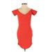 Hello Molly Casual Dress - Mini: Red Solid Dresses - Women's Size 6