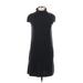 Calvin Klein Casual Dress - Shift Turtleneck Short sleeves: Gray Solid Dresses - Women's Size Medium