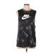 Nike Active Tank Top: Gray Print Activewear - Women's Size Large