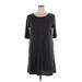 Instant Message Casual Dress - A-Line Scoop Neck 3/4 sleeves: Gray Print Dresses - Women's Size X-Large