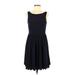 Eliza J Casual Dress - A-Line: Blue Solid Dresses - Women's Size 6