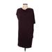 Vince. Casual Dress - Shift Cowl Neck Short sleeves: Burgundy Print Dresses - Women's Size Small