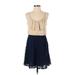 Soprano Casual Dress - A-Line Scoop Neck Sleeveless: Blue Print Dresses - Women's Size X-Small