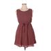 SM Wardrobe Casual Dress - A-Line Scoop Neck Sleeveless: Red Dresses - Women's Size X-Large