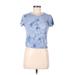 Sisstrevolution Short Sleeve T-Shirt: Blue Tie-dye Tops - Women's Size Medium