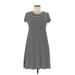 The Impeccable Pig Casual Dress - A-Line Crew Neck Short sleeves: Black Stripes Dresses - Women's Size Medium