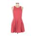 Jessica Simpson Casual Dress - A-Line Scoop Neck Sleeveless: Red Print Dresses - Women's Size Medium