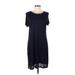 dalia Casual Dress - Shift Crew Neck Short sleeves: Blue Print Dresses - Women's Size Large