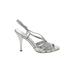 Nina Heels: Slingback Stilleto Cocktail Party Silver Shoes - Women's Size 9 1/2 - Open Toe