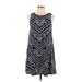 Nine Britton Casual Dress - Mini Crew Neck Sleeveless: Blue Dresses - Women's Size Medium