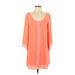 Astr Casual Dress - Mini Scoop Neck 3/4 sleeves: Pink Dresses - Women's Size Small