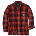 Carhartt Men's Relaxed Fit Flannel Sherpa Lined Shirt Jacket (Size XL) Red Ochre/Black, Cotton