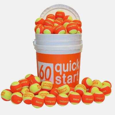 Oncourt Offcourt QuickStart 60 w/Slogans 72 Felt Ball Bucket Tennis Balls