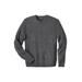 Men's Big & Tall Shaker Knit Crewneck Sweater by KingSize in Grey Marl (Size 8XL)