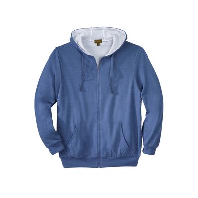 Men's Big & Tall Boulder Creek® Full-Zip Thermal Hoodie by Boulder Creek in Heather Slate Blue (Size 8XL)