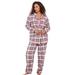Plus Size Women's Classic Flannel Pajama Set by Dreams & Co. in Pink Plaid (Size 38/40) Pajamas